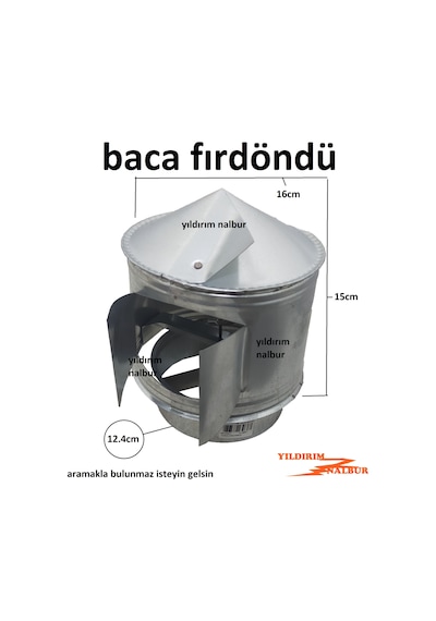 Soba Borusu Fırdöndü Rüzgar Aparatı Baca Şapka Fırdöndü Galveniz
