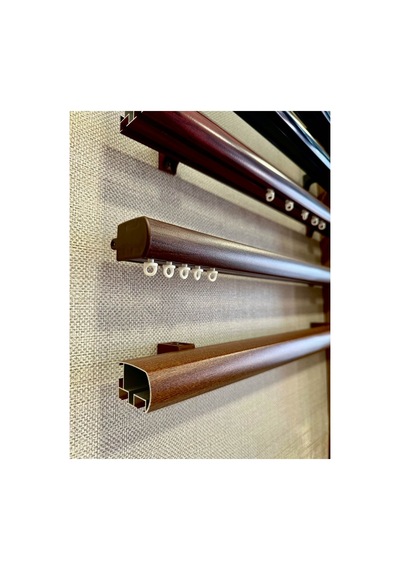 Ceviz Dekoratif Ray 2 Kanallı Dekoratif Metal Perde Kornişi Ceviz175cm - 847807672 Ceviz175cm