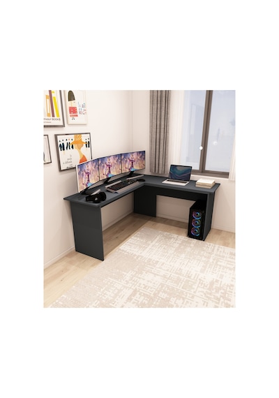 Kerva L Çalışma Masası Ofis Masası Oyuncu Masası Köşe Masa Antrasit - Antrasit Antrasit-antrasit Kerva L Çalışma Masası Ofis Masası Oyuncu Masası Köşe Masa Antrasit - Antrasit Antrasit-antrasit