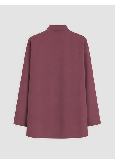 Lcw Modest Bordo Nakışlı Modal Karışımlı Kadın Gömlek Tunik