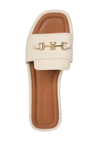 Tommy Hilfiger Leather Horsebıt Mule Kadın Bej Sandalet - Fw0fw08420