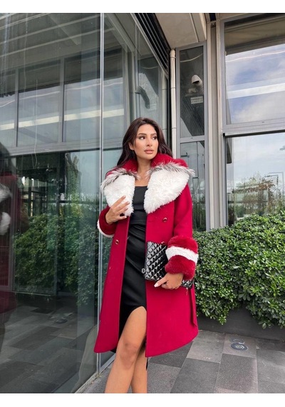 İthal Kürklü Bordo Kaşe-521 Bordo