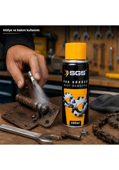 Sgs Pas Sökücü Sprey 200 Ml Aerosol Metal Yüzey Temizleyici Ve Bakım Spreyi