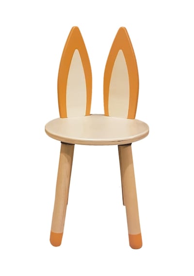 Woodnjoy Wood & Joy Doğal Ahşap Renkli Çocuk Sandalye Tilki Turuncu