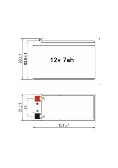 Orbus Orb12-7 ,12v/7ah 150x65x90mm Kuru Akü