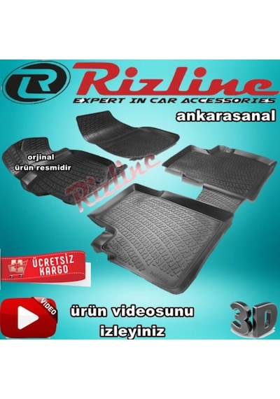 Rizline Peugeot 301 3D Paspas Havuzlu Siyah 2012-2019 Arası 4 Prç N11.11843