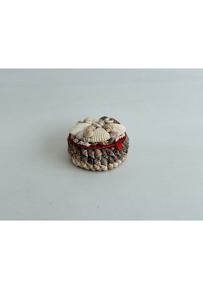 Deniz Kabuğu Kaplamalı Kutu 7x4cm - Mücevher Takı Kutusu