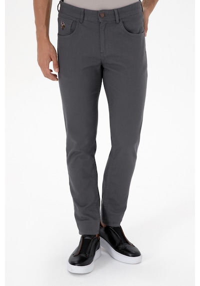U.S. Polo Assn. Erkek Gri Slim Fit Kanvas / Chino Pantolon 50310340-VR024