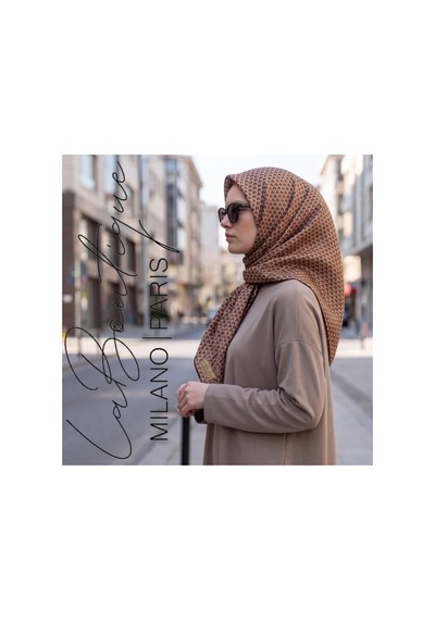 La Boutique Sura İpek Eşarp - Sonbahar-kış- 90 X 90 -asm2815 Kahverengi