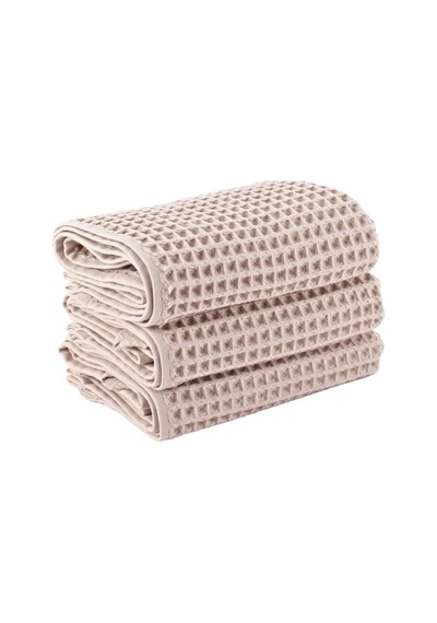 Püskül Lüks 3-adet Waffle El Havlusu Seti, Büyük 40x80 CM
