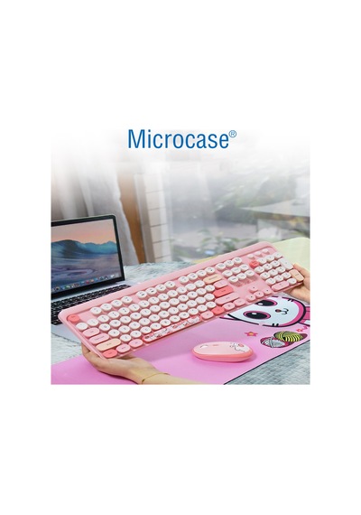 Geezer AL4186 Ayıcık Desenli Kablosuz Renkli Klavye + Mouse