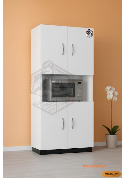 Tamamı Mdf 4 Kapaklı Mikrodalga/mini Fırın Dolabı Çok Amaçlı Mutf