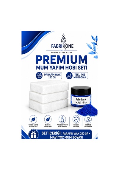 Premium Mum Yapım Hobi Seti - Parafin Wax 250 Gr - Tekli Toz Mum Boyası - Mavi Bkfabpw2501m Karışık