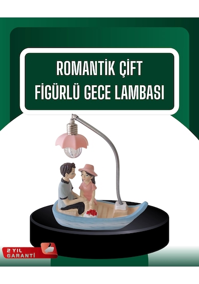 Hubrendy Tekno El Ele Tutuşan Çift Figürlü Dekoratif Gece Lambası Romantik Tasarım AÇIK GRİ KAHVE KARIŞIMI