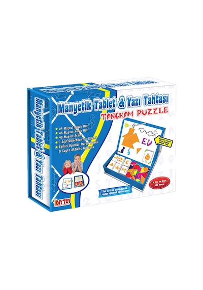 Dıytoy Manyetik Tablet Tangran Eğitim Seti Eğitici İçerik İle 4+ Yaş Oyun