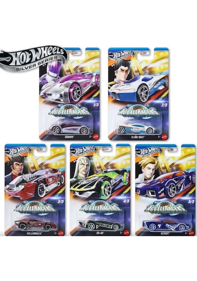Hot Wheels Silver Series Acceleracers Gdg83 977k 5'li Set Çok Renkli