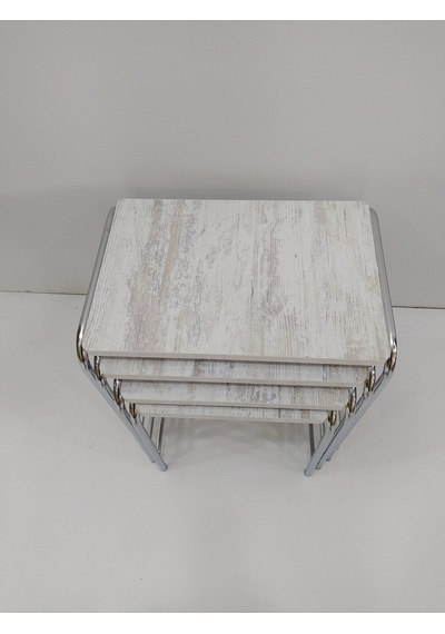 Zigon Sehpa 4'Lü Metal Model Transmisyon Nikelaj Ayak Ahşap Merme (422100587)