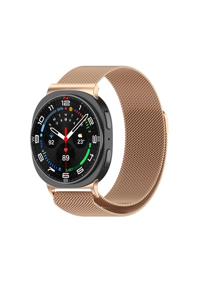 Samsung Uyumlu Galaxy Watch 8 Krd-01 Metal Kordon - Gold