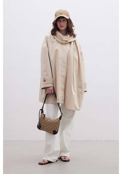 Manuka Stokholm Şal Detaylı Oversize Trençkot Bej
