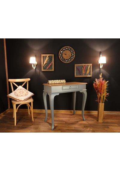 Wooding 80 Cm Çekmeceli Masif Gri Naturel Dresuar (548586312) Gri