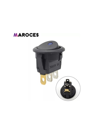 Ic-132 Yuvarlak Nokta Işıklı Mavi Anahtar On-Off 3P 12V 10 Adet