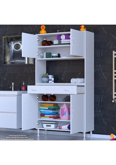 Eliusta Artex 95 Cm Yüksek Organizasyonlu Boy Dolabı 95x173x32,5 Cm Beyaz Banyo/mutfak Dolabı Beyaz Eliusta Artex 95 Cm Yüksek Organizasyonlu Boy Dolabı 95x173x32,5 Cm Beyaz Banyo/mutfak Dolabı Beyaz