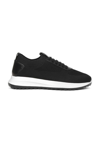 Erkek Siyah Kalın Tabanlı Deri Sneaker