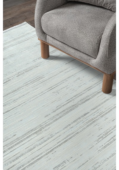 Bambum Soft 1002 Gri Düz Desen Modern Bambu Saten Kaymaz Taban Yıkanabilir Salon Mutfak Halısı Gri - Beyaz