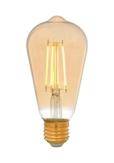 E27 Fil St64 Lamba, Sarı Işık 7w 630lm 2000k Gold