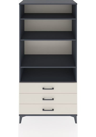 Hyperion Dolap Tek Raflı 7 Çekmeceli 88x44x182 Antrasit-aytaşı Antrasit