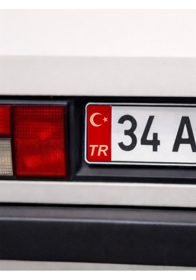 Tr Yazılı Ayyıldızlı Damla Etiket Kabartmalı Plaka Pulu Sticker Kırmızı Pul 2 Adet Kırmızı