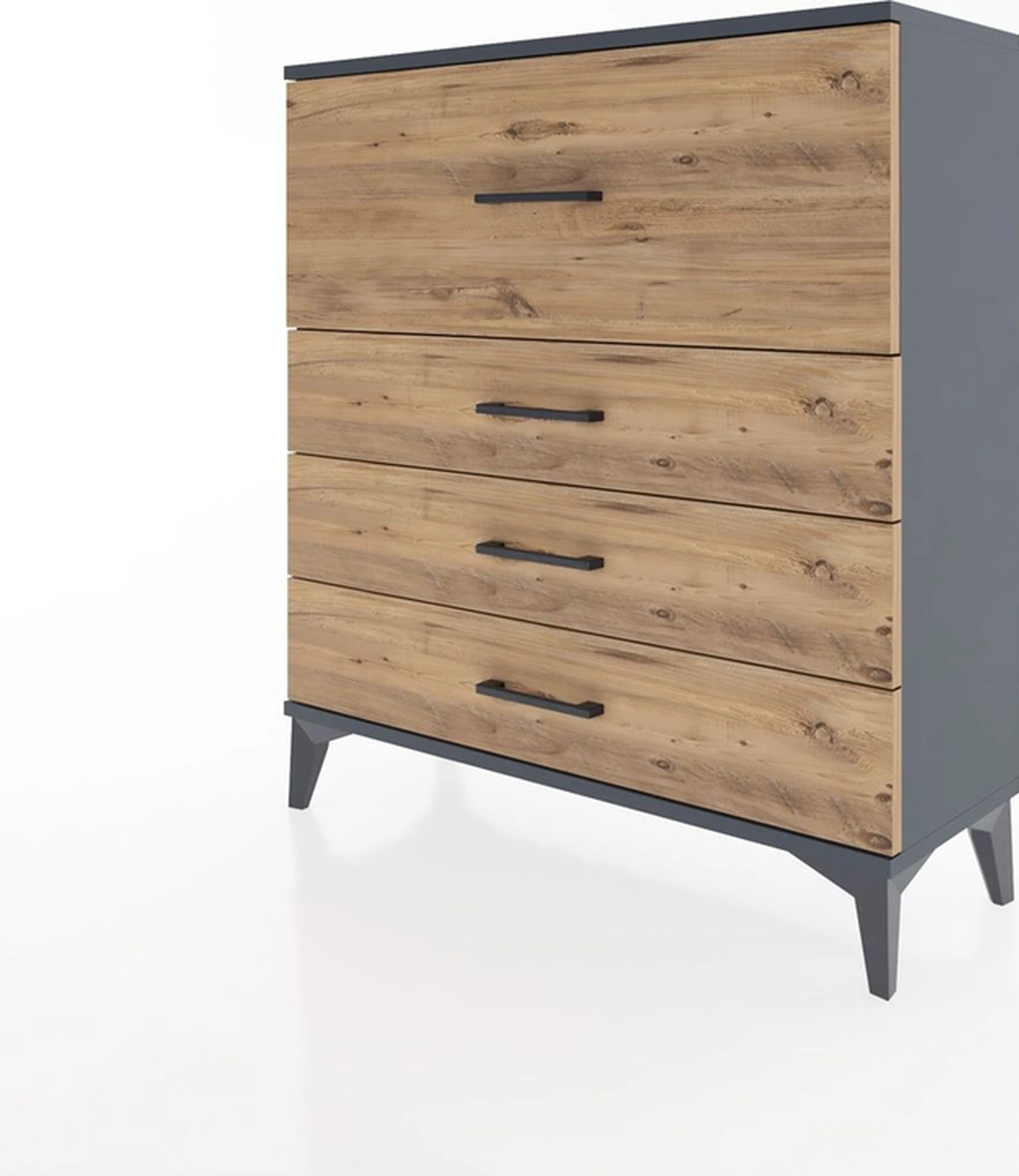 Arges Şifonyer 4 Çekmeceli 88x30x96 Antrasit-çam Antrasit