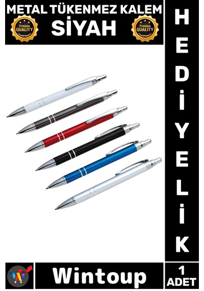 Premium Lüks Model Ofis Hediyelik Kaliteli Ergonomik Tasarım Güçlü Çok Şık Metal Tükenmez Kalem Siya Çok Renkli