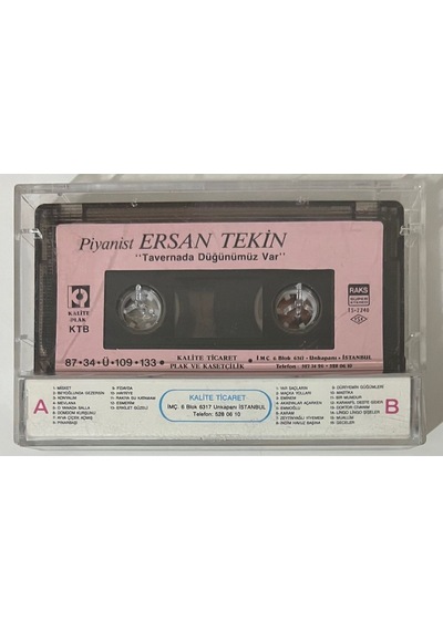 Piyanist Erkan Tekin Tavernada Düğünümüz Var Kaset Orjnal Kağıt Baskı Kaset