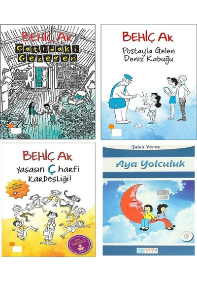 Çatıdaki Gezegen Postayla Gelen Deniz Kabuğu Yaşasın Ç Harfi Kardeşliği Aya Yolculuk 4 Kitap Set