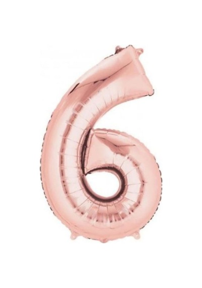 100 Cm Rose Gold Rakam 6 Folyo Balon Beyaz