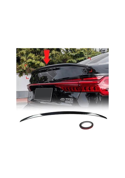 Audi A6 S6 Bagaj Üstü Spoiler Düz Model Pianoblack İthal Abs Plastik Parlak Siyah 2019+