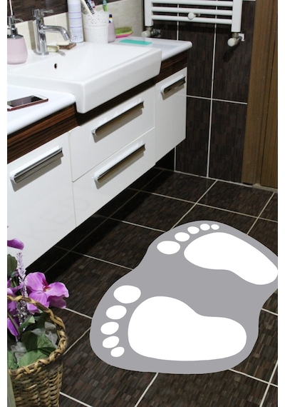 Eco Concept  Ayak İzi Kaymaz Taban Banyo Paspası  40 x 60 Gri
