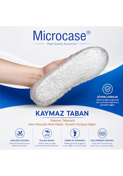Microcase Unisex Şeffaf Deniz Ayakkabısı Nefes Alabilen Delikli Yapı Kaymaz Taban Al99099