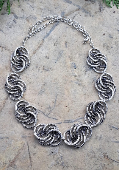 Stoneage Kadın Kolye Yapraklı Bohem Vintage Hint Gümüşü Gerdanlık Bronz