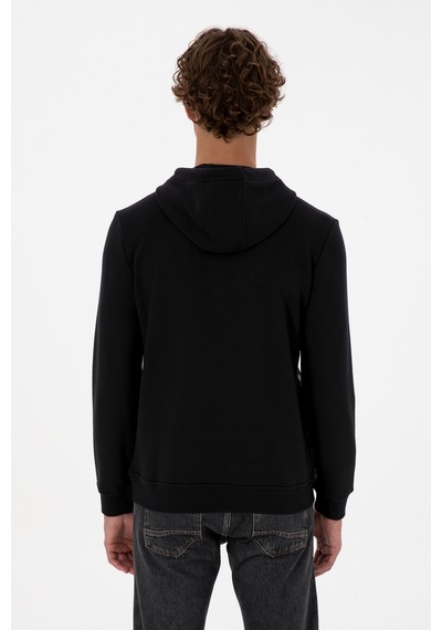 U.S. Polo Assn. Erkek Regular Fit Kapüşonlu Siyah Sweatshirt 50315691-VR046