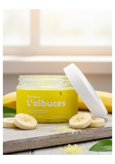 Banana Body Scrub 400gr Vegan, Temiz İçerikli, Muz Kokulu Pürüzsüz Cilt Bakımı