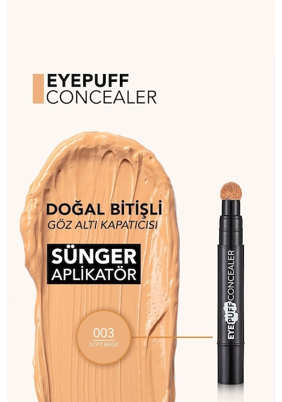 Flormar Doğal Bitişli Kremsi Kapatıcı - Eye Puff Concealer - 003 Soft Beige - 8682536021746