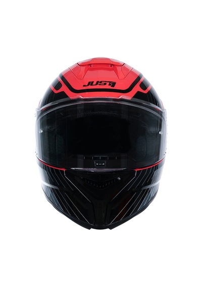 Just1 J-str Tactical Kapalı Motosiklet Kaskı Kırmızı Gümüş Kırmızı / Gümüş