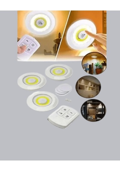 Lb Kablosuz 3 Lü Spot Led Lamba Seti Uzaktan Kumandalı Enerji Tasarruflu Aydınlatma Diğer