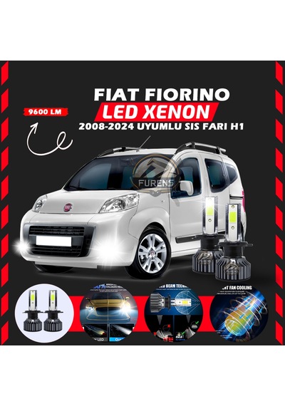 Fiat Fiorino 2008-2024 Sis Farı Uyumlu Şimşek Etkili Led Xenon Pro Series H1
