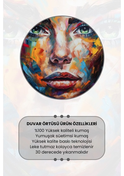 Fırça Darbesi Kadın Desenli Duvar Halısı Duvar Örtüsü Tapestry Süet Dokulu Kumaş
