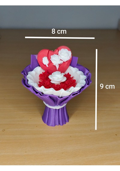 Mini Çiçek Buketi Plastik Hediyelik Mor