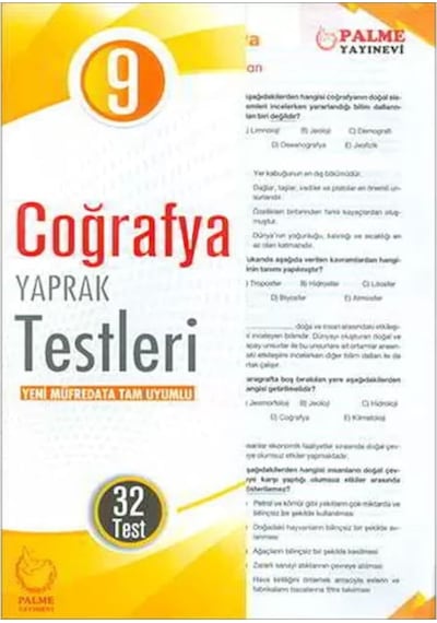 9 Sınıf Coğrafya Yaprak Test Palme Yayınları