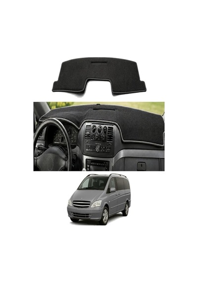 Mercedes-benz - Viano W639 2003-2014 Uyumlu Torpido Koruma Kılıfı - Gri Şeritli